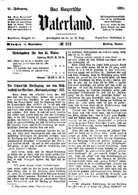 Das bayerische Vaterland Freitag 18. September 1874