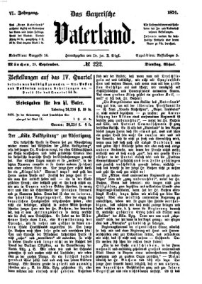 Das bayerische Vaterland Dienstag 29. September 1874