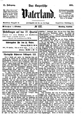 Das bayerische Vaterland Samstag 3. Oktober 1874