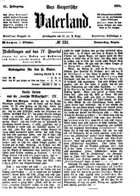 Das bayerische Vaterland Donnerstag 8. Oktober 1874