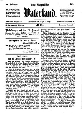 Das bayerische Vaterland Sonntag 11. Oktober 1874