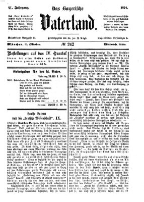 Das bayerische Vaterland Mittwoch 21. Oktober 1874