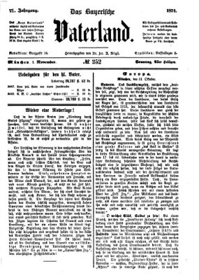 Das bayerische Vaterland Sonntag 1. November 1874