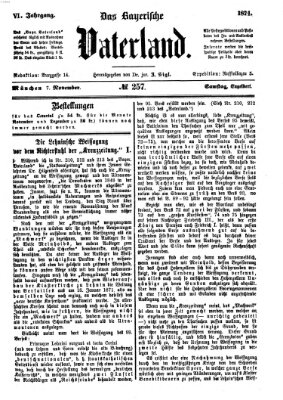 Das bayerische Vaterland Samstag 7. November 1874