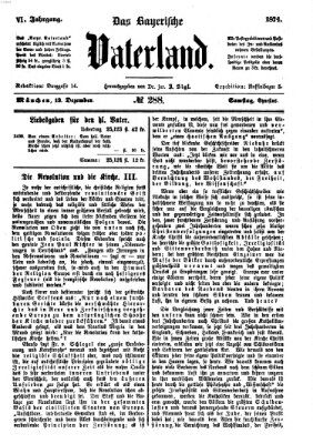 Das bayerische Vaterland Samstag 12. Dezember 1874