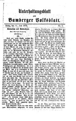 Bamberger Volksblatt. Unterhaltungsblatt zum Bamberger Volksblatt (Bamberger Volksblatt) Freitag 31. Juli 1874