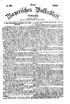 Neues bayerisches Volksblatt Freitag 6. Februar 1874