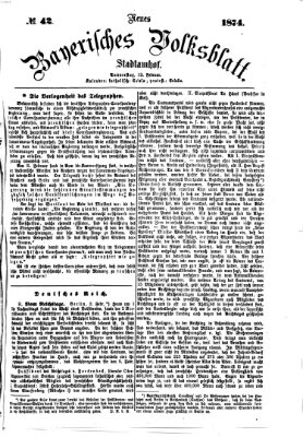 Neues bayerisches Volksblatt Donnerstag 12. Februar 1874
