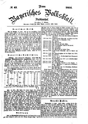 Neues bayerisches Volksblatt Dienstag 17. Februar 1874