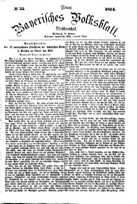 Neues bayerisches Volksblatt Mittwoch 25. Februar 1874