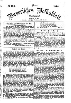 Neues bayerisches Volksblatt Samstag 20. Juni 1874