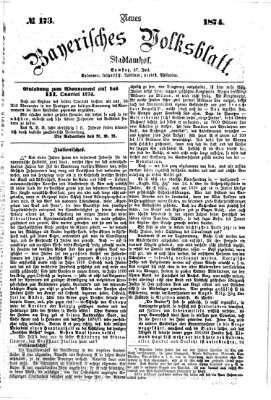 Neues bayerisches Volksblatt Samstag 27. Juni 1874