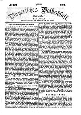 Neues bayerisches Volksblatt Samstag 15. August 1874