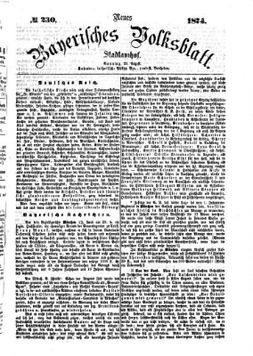 Neues bayerisches Volksblatt Sonntag 23. August 1874