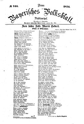 Neues bayerisches Volksblatt Dienstag 8. September 1874