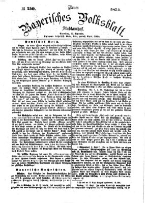 Neues bayerisches Volksblatt Samstag 12. September 1874