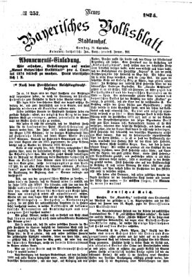 Neues bayerisches Volksblatt Samstag 19. September 1874