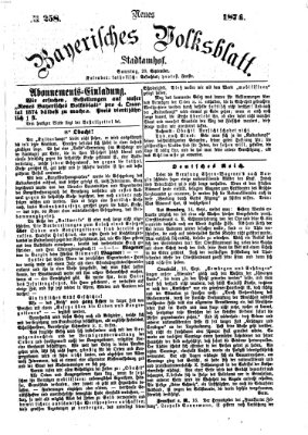 Neues bayerisches Volksblatt Sonntag 20. September 1874