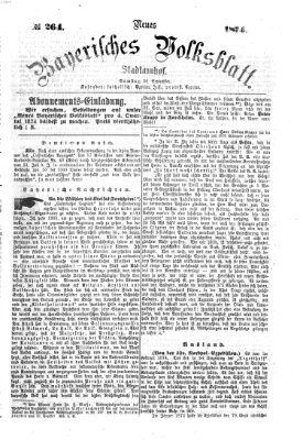 Neues bayerisches Volksblatt Samstag 26. September 1874