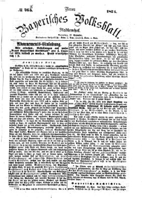 Neues bayerisches Volksblatt Sonntag 27. September 1874