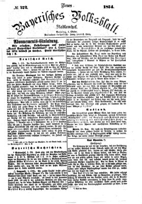 Neues bayerisches Volksblatt Sonntag 4. Oktober 1874