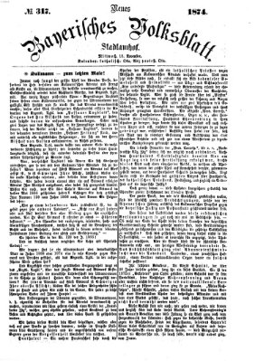 Neues bayerisches Volksblatt Mittwoch 18. November 1874