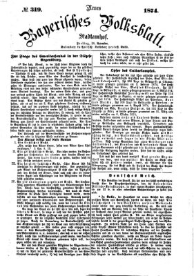 Neues bayerisches Volksblatt Freitag 20. November 1874