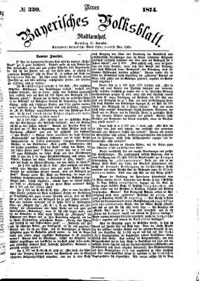 Neues bayerisches Volksblatt Samstag 21. November 1874