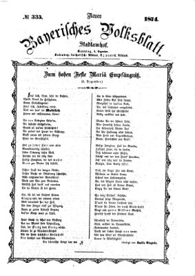 Neues bayerisches Volksblatt Sonntag 6. Dezember 1874