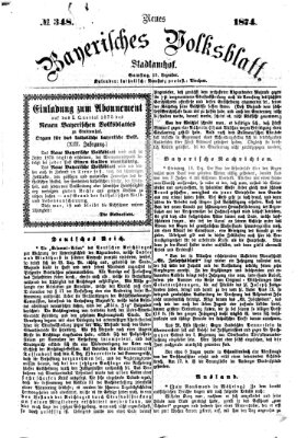 Neues bayerisches Volksblatt Samstag 19. Dezember 1874