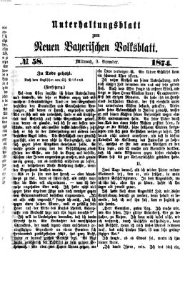 Neues bayerisches Volksblatt. Unterhaltungsblatt (Neues bayerisches Volksblatt) Mittwoch 9. Dezember 1874