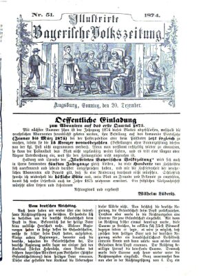 Illustrirte bayerische Volkszeitung Sonntag 20. Dezember 1874