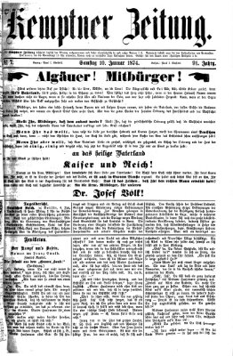 Kemptner Zeitung Samstag 10. Januar 1874