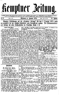 Kemptner Zeitung Mittwoch 14. Januar 1874