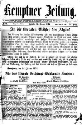 Kemptner Zeitung Samstag 17. Januar 1874