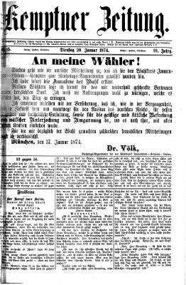 Kemptner Zeitung Dienstag 20. Januar 1874