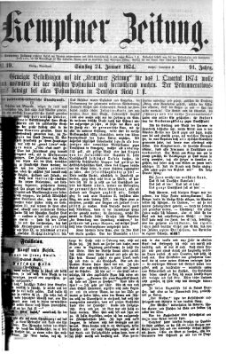 Kemptner Zeitung Samstag 24. Januar 1874