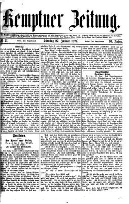 Kemptner Zeitung Dienstag 27. Januar 1874