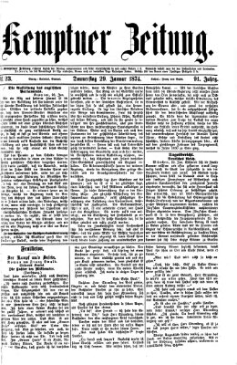 Kemptner Zeitung Donnerstag 29. Januar 1874