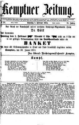 Kemptner Zeitung Sonntag 1. Februar 1874