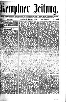 Kemptner Zeitung Samstag 7. Februar 1874