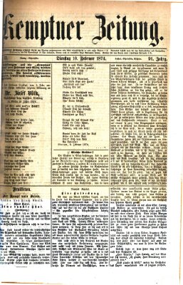 Kemptner Zeitung Dienstag 10. Februar 1874