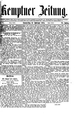 Kemptner Zeitung Donnerstag 12. Februar 1874