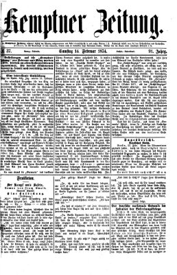 Kemptner Zeitung Samstag 14. Februar 1874