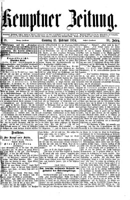 Kemptner Zeitung Sonntag 15. Februar 1874