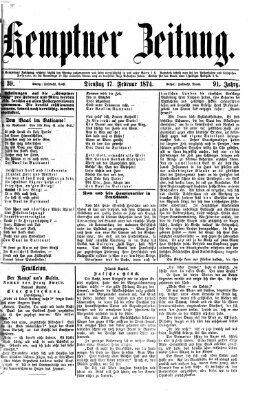 Kemptner Zeitung Dienstag 17. Februar 1874