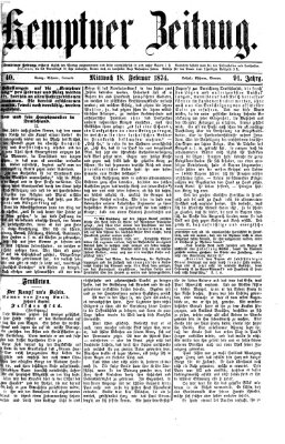 Kemptner Zeitung Mittwoch 18. Februar 1874