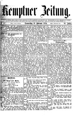 Kemptner Zeitung Donnerstag 19. Februar 1874