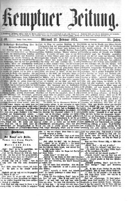 Kemptner Zeitung Mittwoch 25. Februar 1874