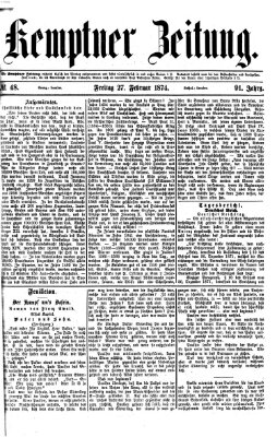 Kemptner Zeitung Freitag 27. Februar 1874